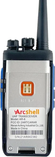 Vista 8 de Radios bidireccionales recargables de largo alcance con auricular, paquete de 4 walkie talkies Arcshell AR-6, batería de iones de litio y cargador