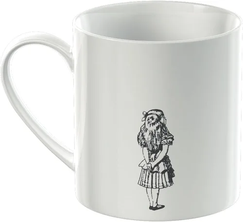 Vista 3 de V&A Taza de Alicia en el País de las Maravillas en caja de regalo, diseño de Alicia, porcelana fina, color blanco, 11.8 fl oz