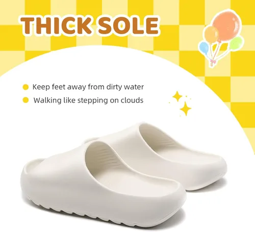 Vista 5 de Sandalias acolchadas para mujeres, hombres y niños, cómodas, antideslizantes, suaves, impermeables, para baño, ducha, sandalias acolchadas de suela
