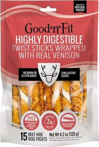 Vista 10 de Good n Fit - Rollos pequeños con sabor a hígado de pollo real, 6 unidades, masticables de cuero crudo altamente digeribles de larga duración