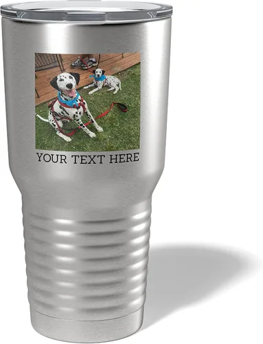 Vista 10 de Vaso personalizado de 30 onzas (17 colores) con foto impresa con aislamiento térmico de acero inoxidable recubierto de polvo con tapa, regalo