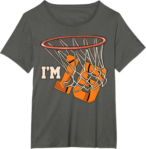 Vista 65 de Camiseta número 15 con temática de baloncesto para fiesta de cumpleaños, Negro, S