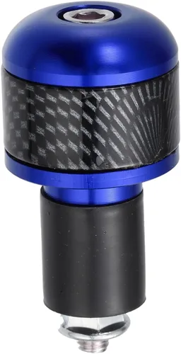 Vista 4 de X AUTOHAUX 1 par 7/8 "0.866 in azul motocicleta manillar extremo agarres barra extremos tapón tapón fibra de carbono patrón para motocicleta