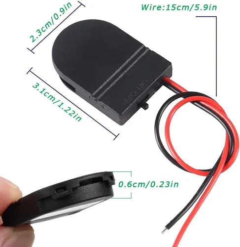 Vista 2 de Soporte de batería CR2032 de 30 piezas con plomo, soporte de celda de moneda de 3 V con interruptor, soporte de batería de botón CR2032 (negro)