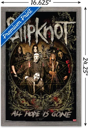 Vista 3 de Trends International Slipknot - Póster de pared de Hope Is Gone, 14.725 x 22.375 pulgadas, versión enmarcada de madera de granero