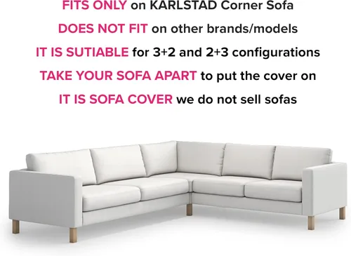 Vista 2 de TLYESD Karlstad - Funda de repuesto para sofá esquinero IKEA Karlstad, funda de sofá Karlstad, solo funda Karlstad (gris oscuro)