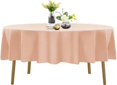 Vista 47 de Mantel de poliéster lavable de 132 pulgadas, resistente a las manchas y a las arrugas, mantel decorativo para mesa de comedor, fiestas de bufé