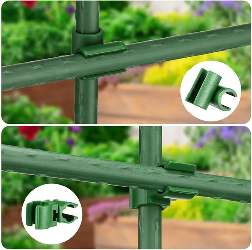 Vista 3 de 50 piezas de clip de conector de enrejado ajustable para plantas, estacas de plástico para jardín, tipo A, clip de hebilla para juntas de conexión
