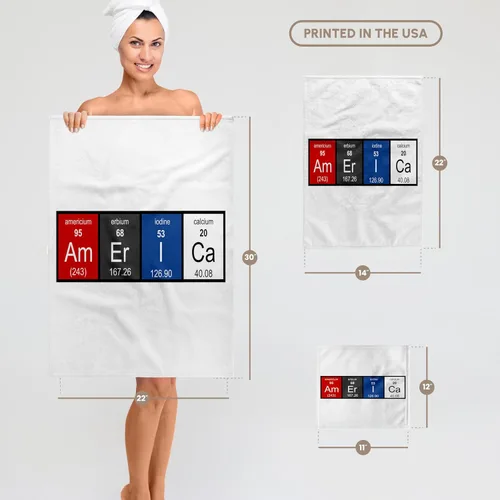 Vista 6 de 3D Rose America in Elements from Periodic Table-Chemistry Chemical Science - Toalla de mano, 15 x 22 pulgadas, multicolor