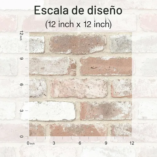 Vista 7 de RoomMates Papel tapiz de ladrillo recuperado despegar y pegar, RMK12194PL