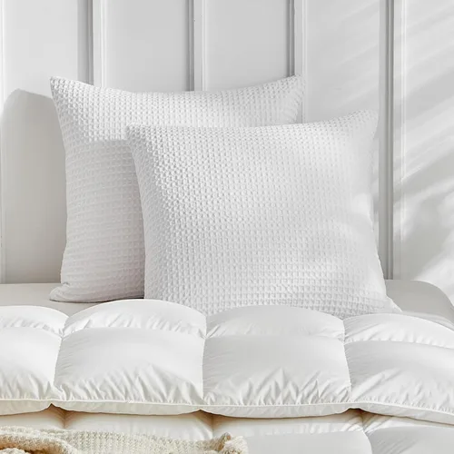 Vista 22 de WARMDERN - Fundas de almohada beige tamaño queen, fundas de almohada estándar, juego de 6 fundas de almohada de microfibra suave, textura boho