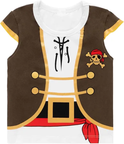 Vista 2 de Auggle Conjunto de pirata para bebé, disfraz de Halloween, manga larga con bufanda para la cabeza