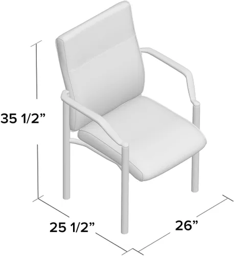 Vista 3 de Boss Office Products B689 Silla de invitados LeatherPlus con respaldo medio en negro, 250 libras