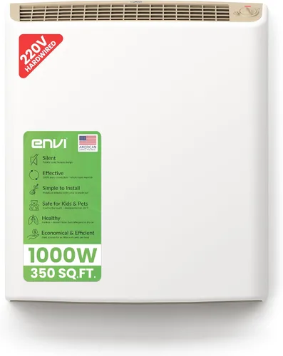 Vista 7 de ENVI Calentador de panel eléctrico de 220 voltios para montaje fijo en la pared para el hogar, eficiente energéticamente, seguro para niños