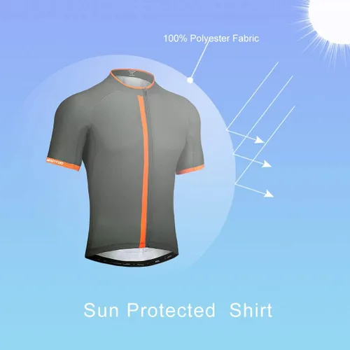 Vista 6 de wantdo Camisetas de ciclismo para hombre, camisetas de ciclismo de montaña MTB Jersey de manga corta Camisetas de ciclismo transpirable de secado