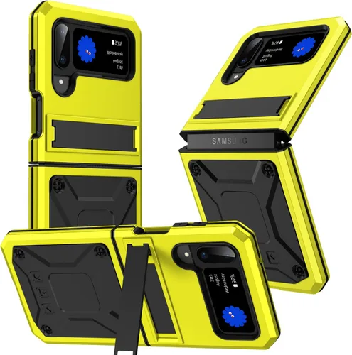 Vista 7 de Lunivop Funda de metal resistente para Samsung Galaxy Z Flip 3/Z Flip 4 Negro