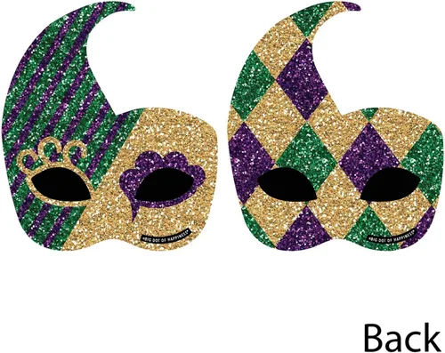 Vista 3 de Mardi Gras - Decoración de máscara DIY Masquerade Party Essentials - Juego de 20