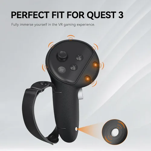Vista 5 de D.Gruoiza Correas de control mejoradas compatibles con accesorios Meta Oculus Quest 3, funda de mango antideslizante de silicona, correa de mano