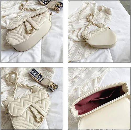 Vista 4 de Bolsos cruzados para mujer, bolsos de moda para mujer, bolso de hombro, Blanco