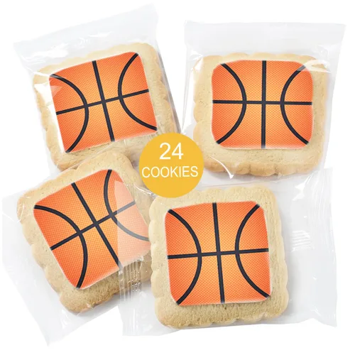Vista 2 de Galletas de baloncesto envueltas individualmente, recuerdos de fiesta, paquete de 24 unidades de deportes a granel para niños Game League