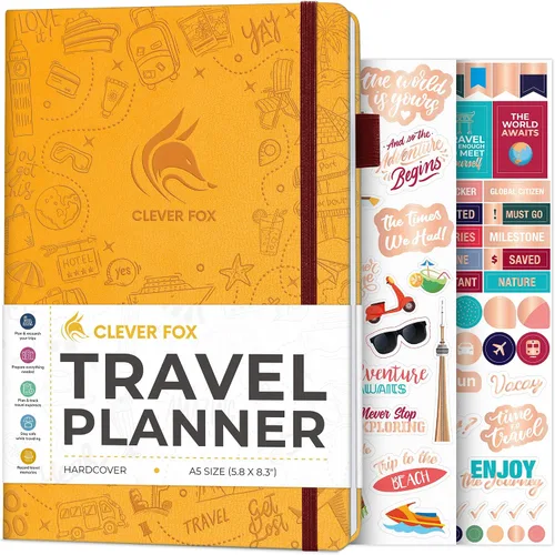 Vista 28 de Clever Fox Bolsillo para diario de viaje, organizador de itinerarios de vacaciones y viajes por carretera, diario de memoria de viaje, cuaderno