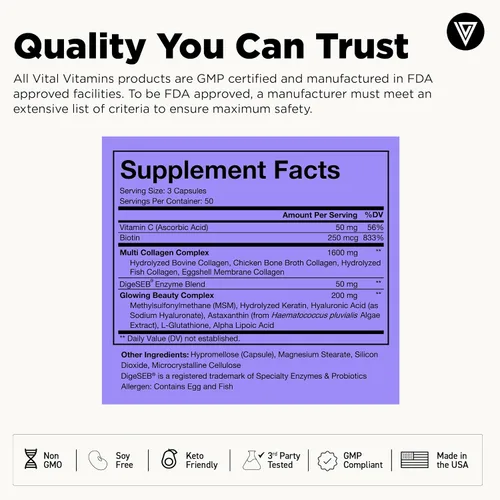 Vista 8 de Vital Vitamins Complejo de colágeno múltiple Plus + complejo multivitamínico para mujeres