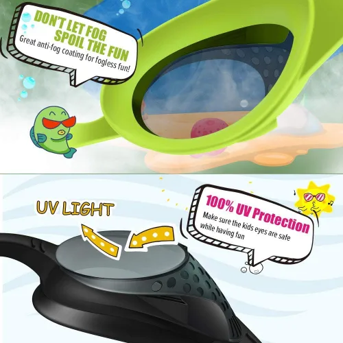 Vista 5 de OutdoorMaster - Gafas de natación de ajuste rápido para niños (2 unidades)