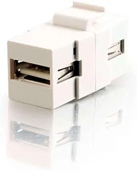 Vista 2 de C2GCables to Go 28748 Snap-In USB AA Hembra Keystone Insert Module, TAA Compliant, Blanco