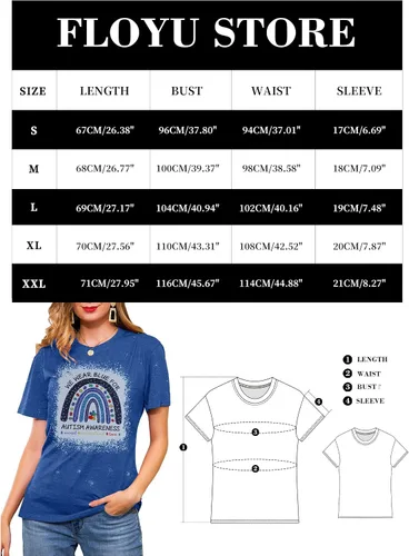 Vista 6 de Camiseta de concientización sobre el autismo, aceptación del autismo, camisetas azules para autismo, camisetas de educación especial, ropa