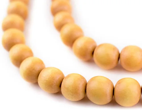 Vista 20 de TheBeadChest: cuentas de madera redondas naturales de 0.315 pulgadas, cuentas de madera sueltas espaciadoras para fabricar joyas, 4 tamaños