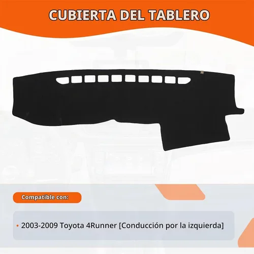 Vista 2 de Cubierta de Tablero Alfombrilla de Salpicadero Compatible con to-yota 4Runner 2009-2003 (para Conducción a la Izquierda), Alfombrilla de Tablero