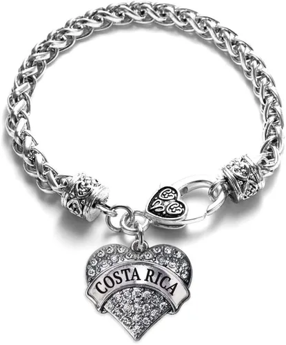 Vista 178 de Inspired Silver - Pulsera de plata con dije de corazón pavé con joyas de circonita cúbica