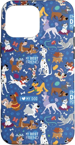 Vista 19 de Disney Funda para iPhone 17 con texto en inglés «Dogs I Love My Dog», color azul