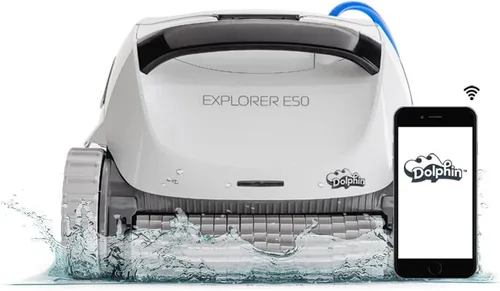 Vista 9 de Dolphin (Modelo 2025) Explorer E25 Robot limpiador de piscinas con Wi-Fi, ideal para piscinas de hasta 15,24 m - Cepillo de limpieza de línea