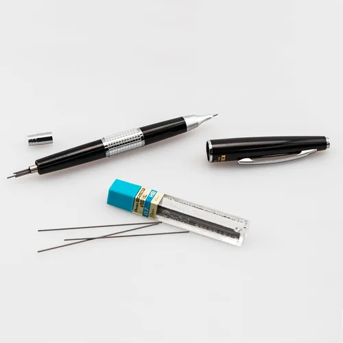 Vista 6 de Pentel Sharp Kerry - Portaminas (0.028 in), barril negro, 1 lápiz (P1037A)