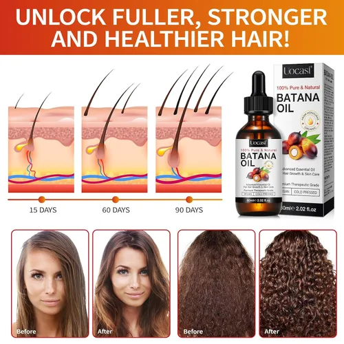 Vista 6 de Uocasi Aceite de batana puro para el crecimiento del cabello, aceite crudo sin refinar para espesar el cabello, prevenir la pérdida y la sequedad