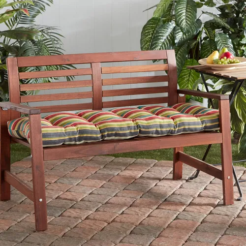 Vista 2 de Greendale Home Fashions Cojín de banco para exteriores de 51 pulgadas, Adobe Stripe