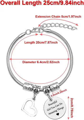 Vista 6 de DlaeKua Regalos inspiradores para mujer, pulsera de recuperación, regalos de aliento para mujeres, regalo de cumpleaños para regalo para hermosas