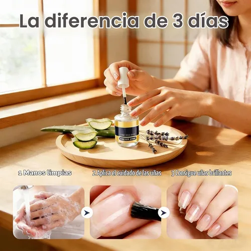 Vista 4 de Aceite de cuidado de uñas de 3 días, aceite de cuidado de uñas de 3 días con queratina, aceite hidratante para el cuidado de uñas fortalecedor
