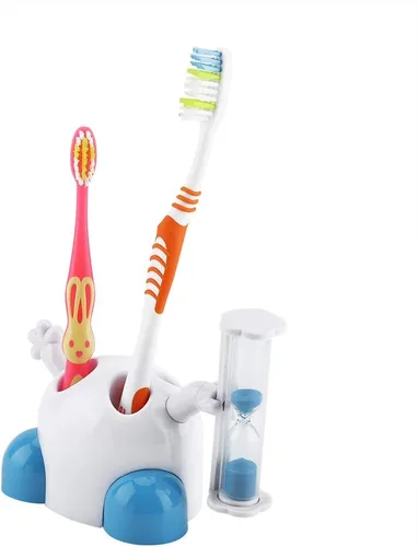Vista 7 de Soporte para cepillo de dientes con 3 minutos de dibujos animados Animal Countdown Timer Founction (azul)