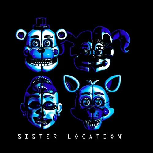 Vista 2 de Five Nights at Freddy's Sister Location Shadow Faces - Camiseta negra para niño