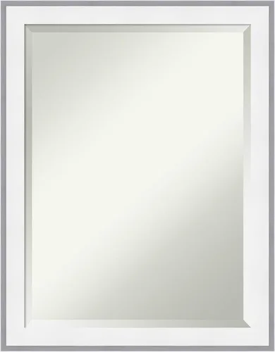 Vista 57 de Amanti Art - Espejo de baño blanco para sobre lavabo, espejo de tocador rectangular blanco de 35x45 para gabinete, marco moderno extragrande, se