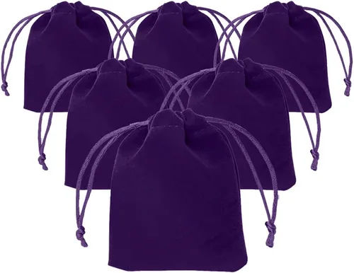 Vista 9 de TopTie 50 bolsas de terciopelo, 2.8 x 3.6 pulgadas, bolsas con cordones para manualidades, bolsas de joyería para bodas, fiestas y festivales