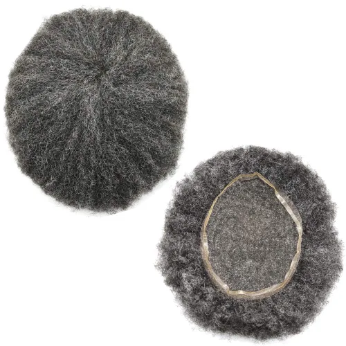 Vista 11 de Afro - Toupee - Toupee para hombre, encaje suizo, rizado, para hombres negros, hombres afroamericanos, todos los encajes, sistemas de reemplazo