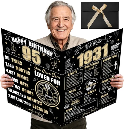 Vista 7 de Turypaty Tarjeta de 10 cumpleaños grande con sobre para niños y niñas, libro de firmas de invitados gigante de feliz 10 cumpleaños en negro y oro