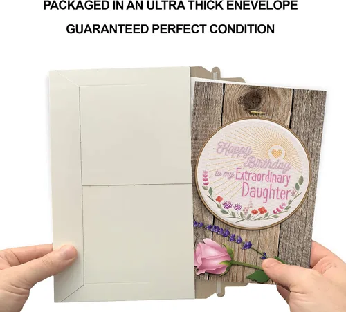 Vista 5 de Prime Greetings Tarjeta de feliz cumpleaños para hija, hecha en Estados Unidos, ecológica, tarjeta gruesa con sobre de alta calidad de 5 x 7.75