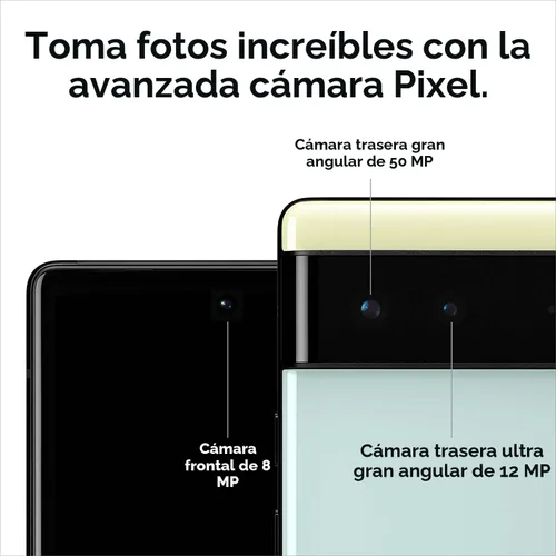 Vista 4 de Google Pixel 6 5G, versión estadounidense, 128GB, Stormy Black - Desbloqueado (renovado)