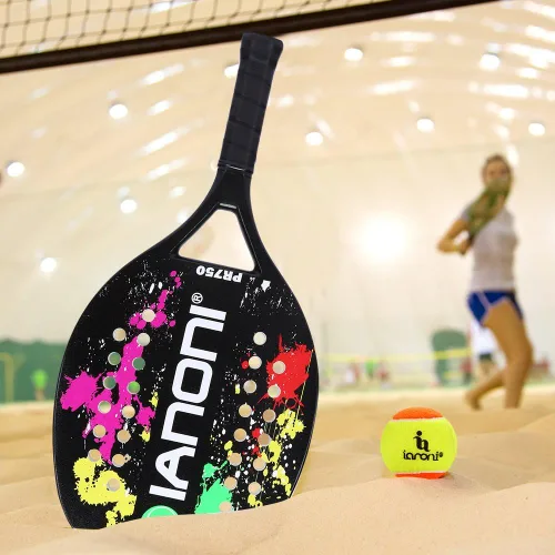 Vista 6 de IANONI Padel Racket Carbon Fiber Surface with EVA Memory Flex Foam Core Padel Tennis Racquets Paddle Tennis Racket