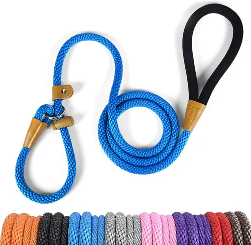 Vista 13 de lynxking Correa Deslizante para Perros de 5 6 8 PIES Correa de Entrenamiento para Perros Resistente de Servicio Pesado Trenzada Sin Tirones Correa