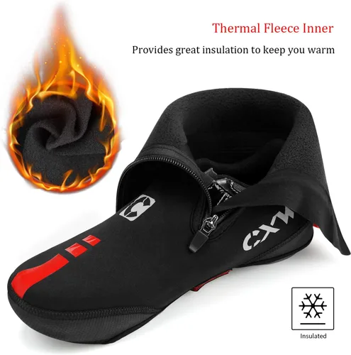 Vista 2 de CXWXC Cycling Shoe Covers Neoprene Waterproof,Winter Thermal Warm Full Bicycle Overshoes for Men Women,Road Mountain Bike Booties